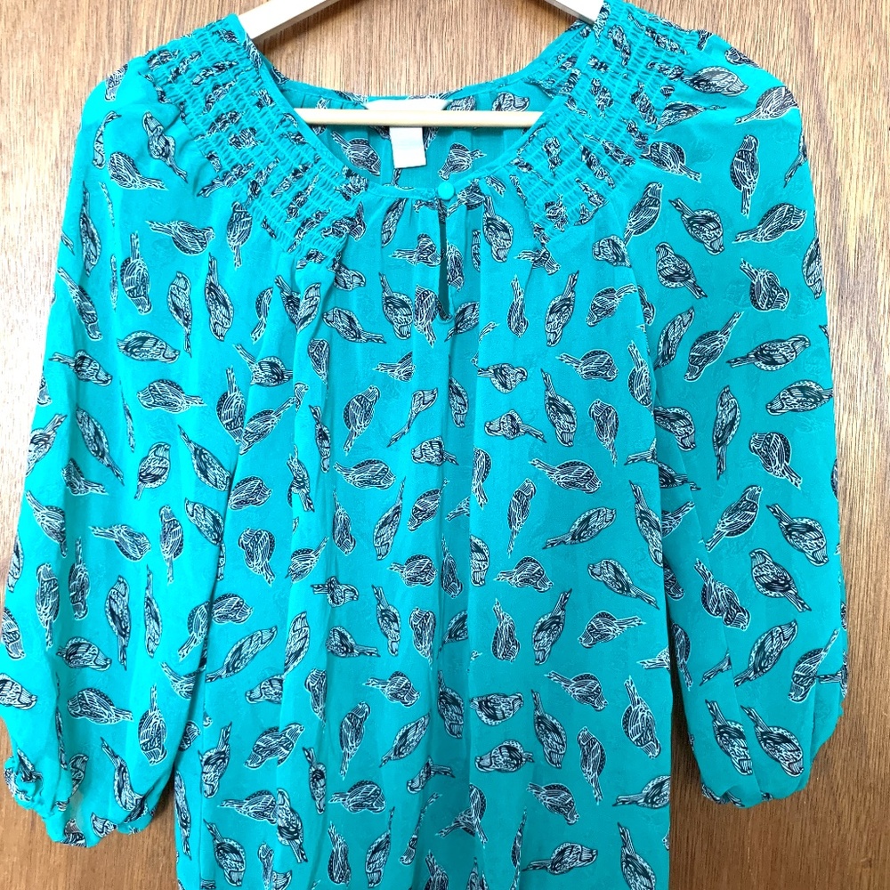 sheer 3/4 sleeve summer top